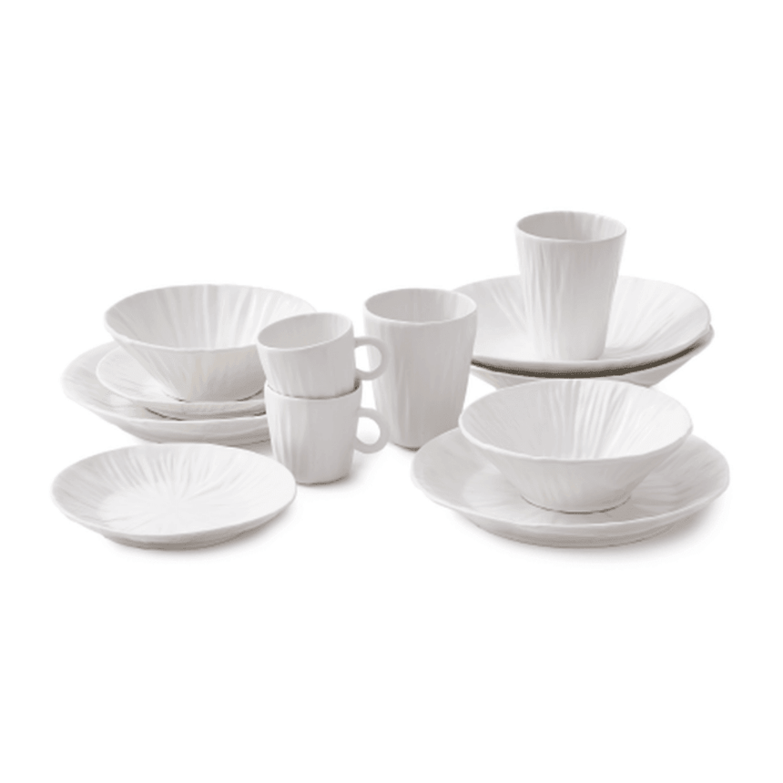 Packed porcelain deep plate set