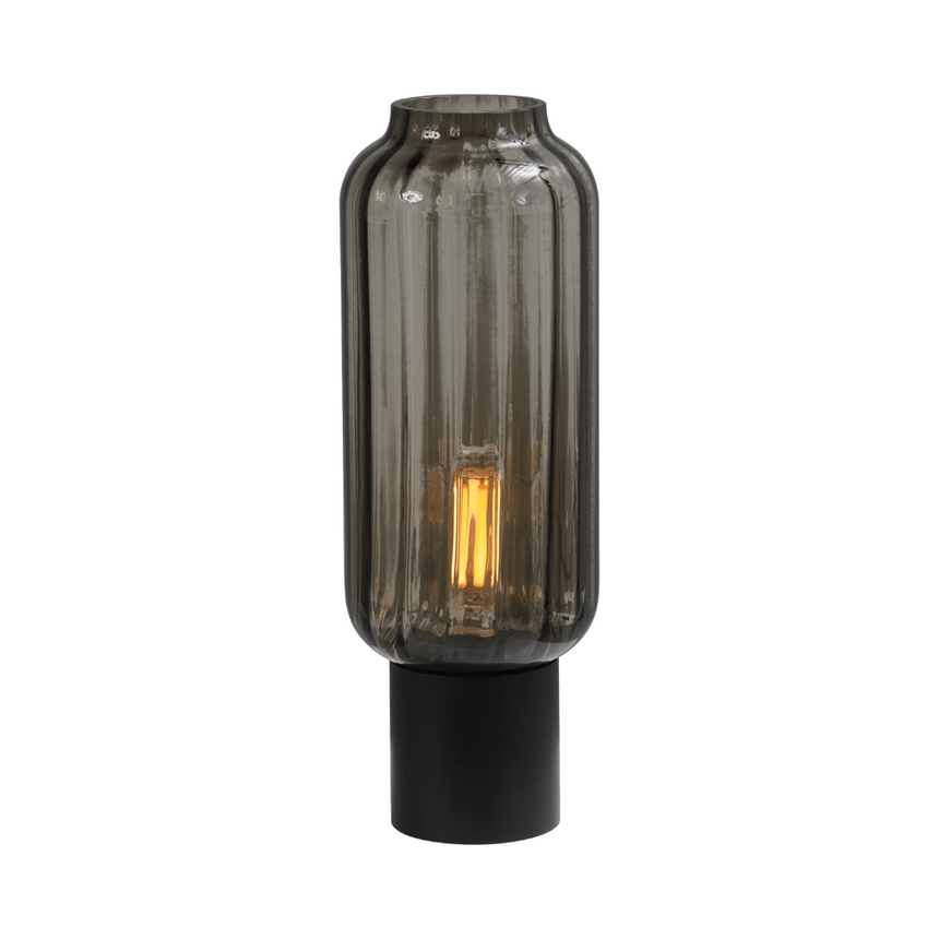 Lett Rib üveg asztali lámpa fekete foglalattal