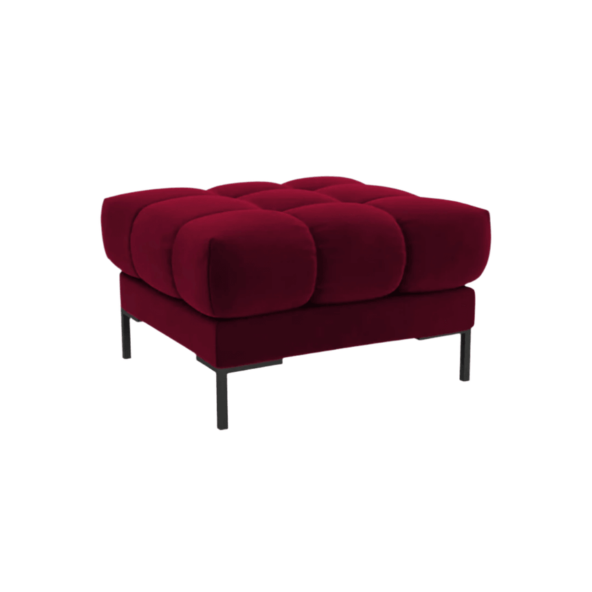 Mamaia velvet pouf with black legs
