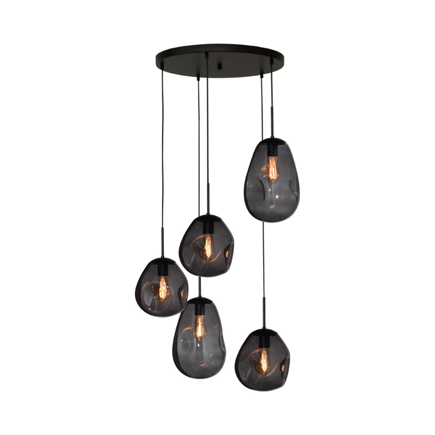 Lava 5 izzós sötétszürke üveg függőlámpa
