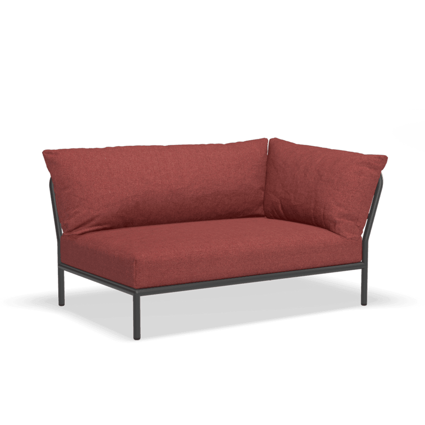 LEVEL2 jobbos szövet sarokkanapé fekete lábbal - Dutch Home