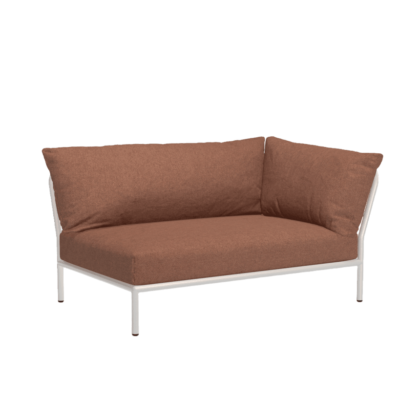 LEVEL2 jobbos szövet sarokkanapé fehér lábbal - Dutch Home