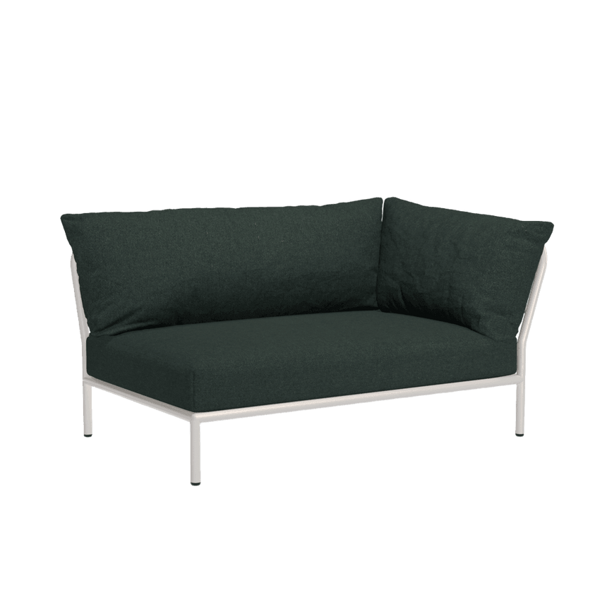 LEVEL2 jobbos szövet sarokkanapé fehér lábbal - Dutch Home