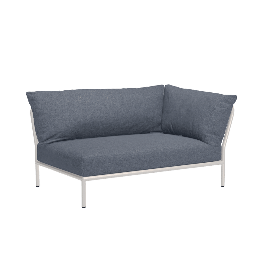 LEVEL2 jobbos szövet sarokkanapé fehér lábbal - Dutch Home