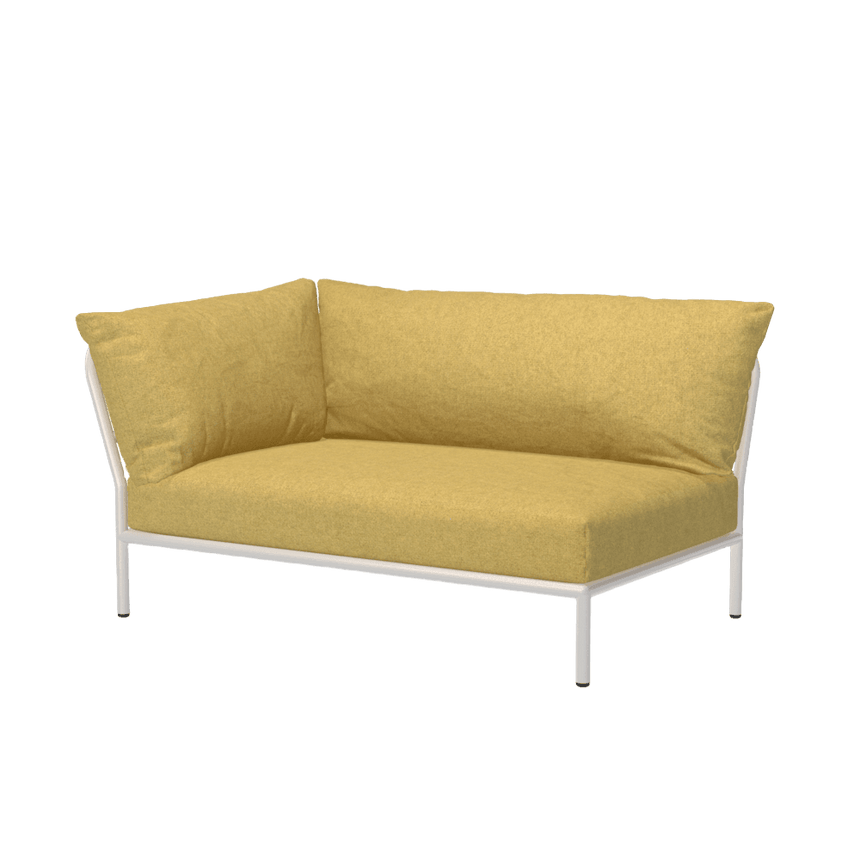 LEVEL2 balos szövet sarokkanapé fehér lábbal - Dutch Home