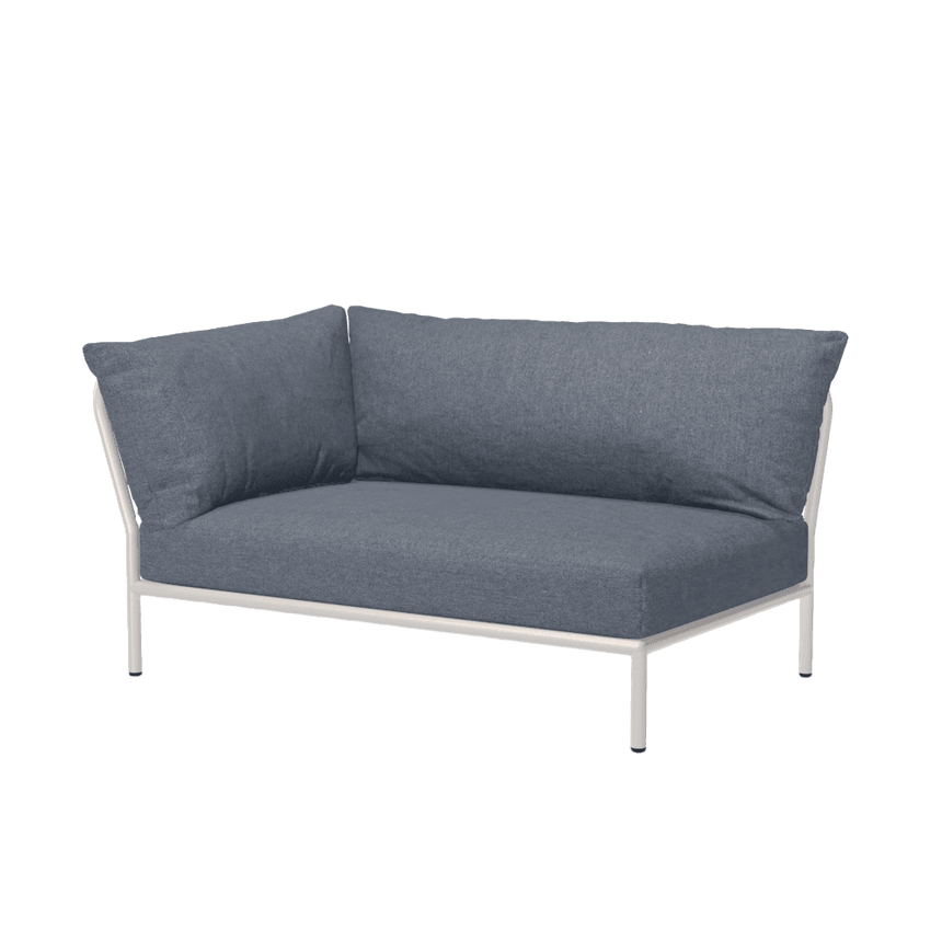 LEVEL2 balos szövet sarokkanapé fehér lábbal - Dutch Home