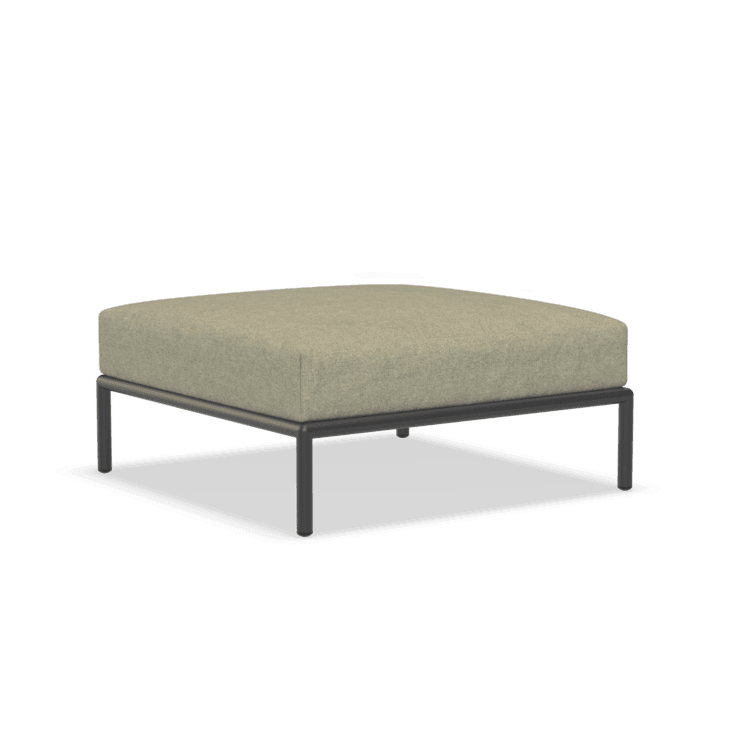 LEVEL2 szövet ottomán fekete lábbal - Dutch Home