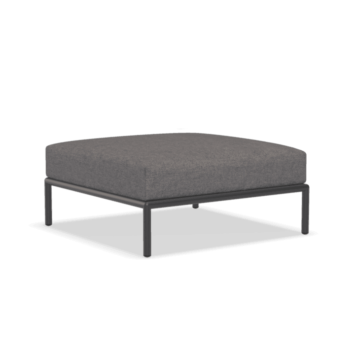 LEVEL2 szövet ottomán fekete lábbal - Dutch Home