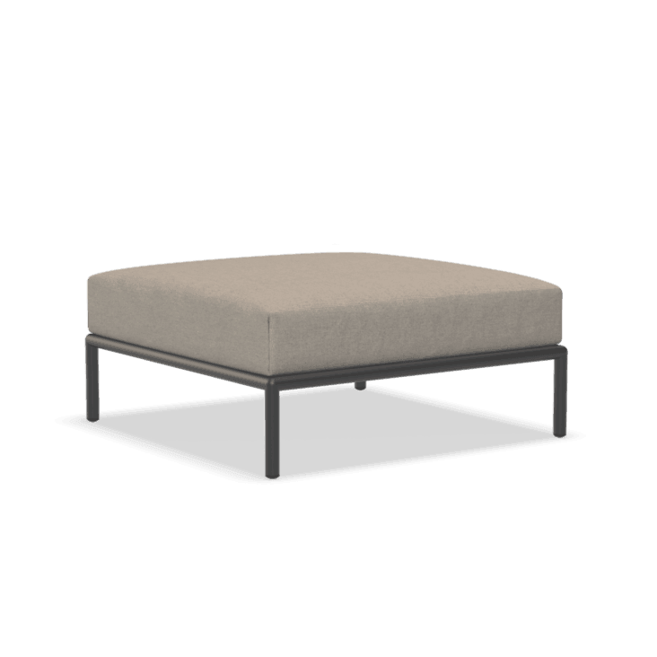 LEVEL2 szövet ottomán fekete lábbal - Dutch Home