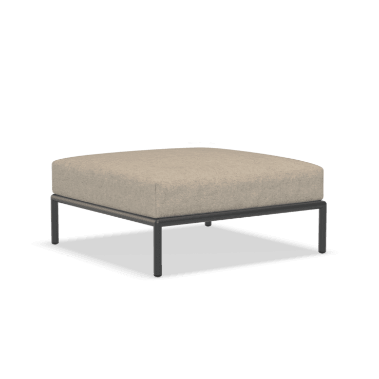 LEVEL2 szövet ottomán fekete lábbal - Dutch Home