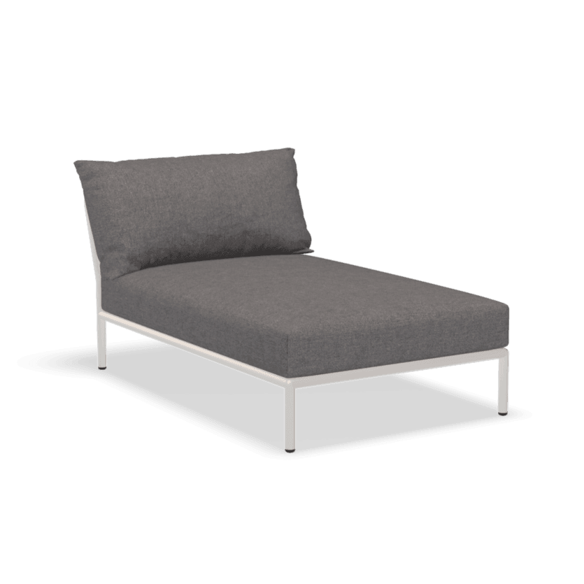 LEVEL2 hosszított szövet fotel fehér lábbal - Dutch Home