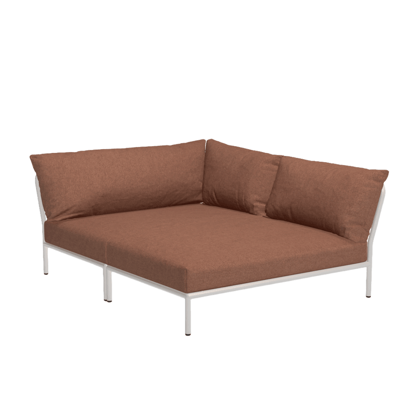 LEVEL2 COZY jobbos szövet sarokkanapé fehér lábbal - Dutch Home