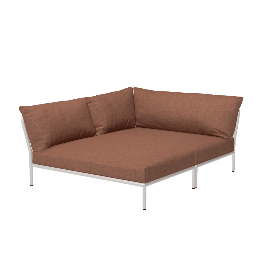 LEVEL2 COZY balos szövet sarokkanapé fehér lábbal - Dutch Home