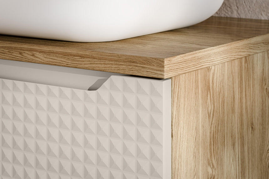 Baggy woven chenille pouf