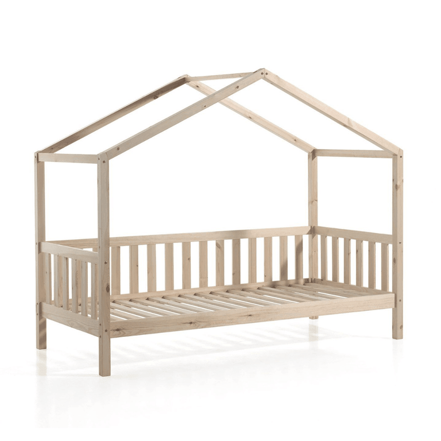 Dallas wooden house children's bed, 90x200 with bed linen holder