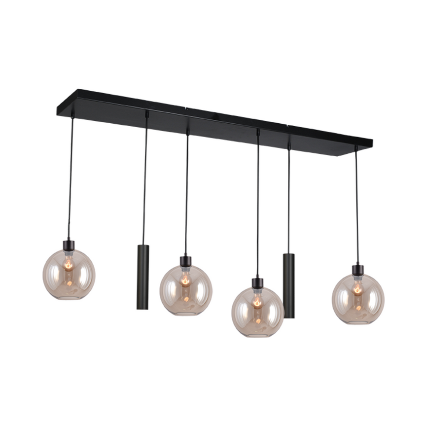 Lazise arany üveg függőlámpa fekete foglalattal