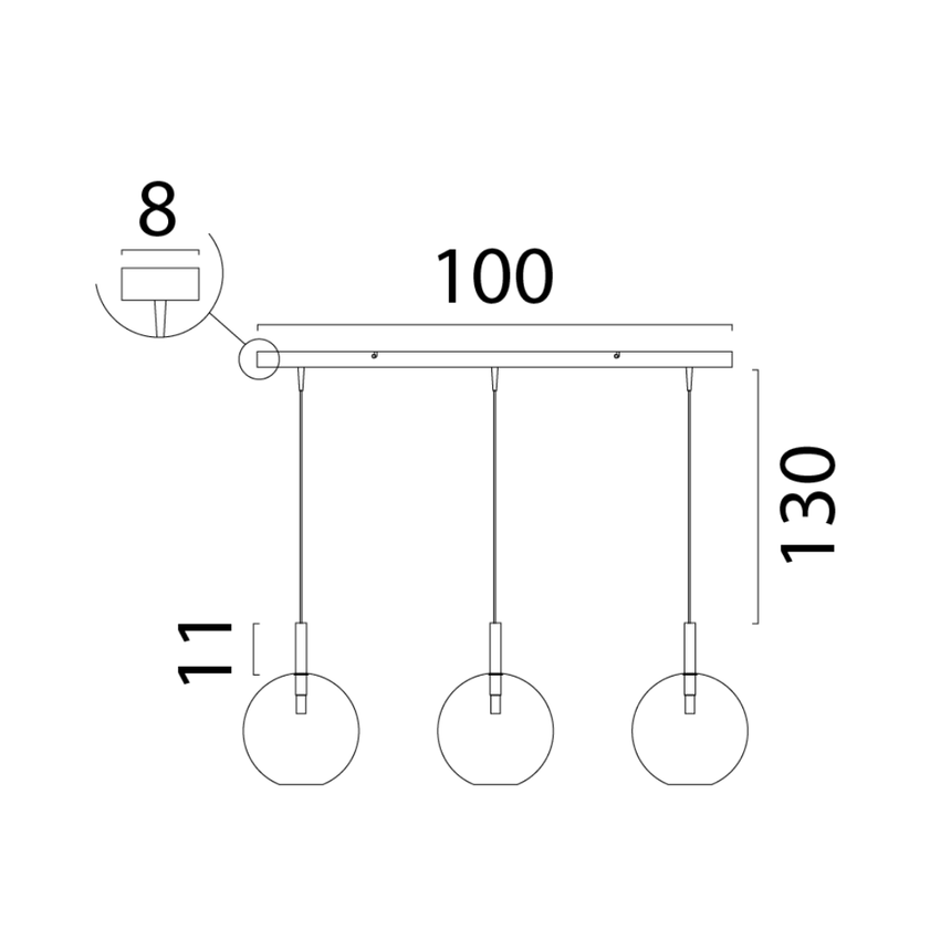 Lido átlátszó üveg függőlámpa arany foglalattal