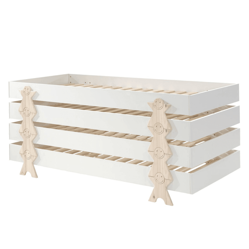 Modulo Smiley wooden children's bed, 90x200, set of 4