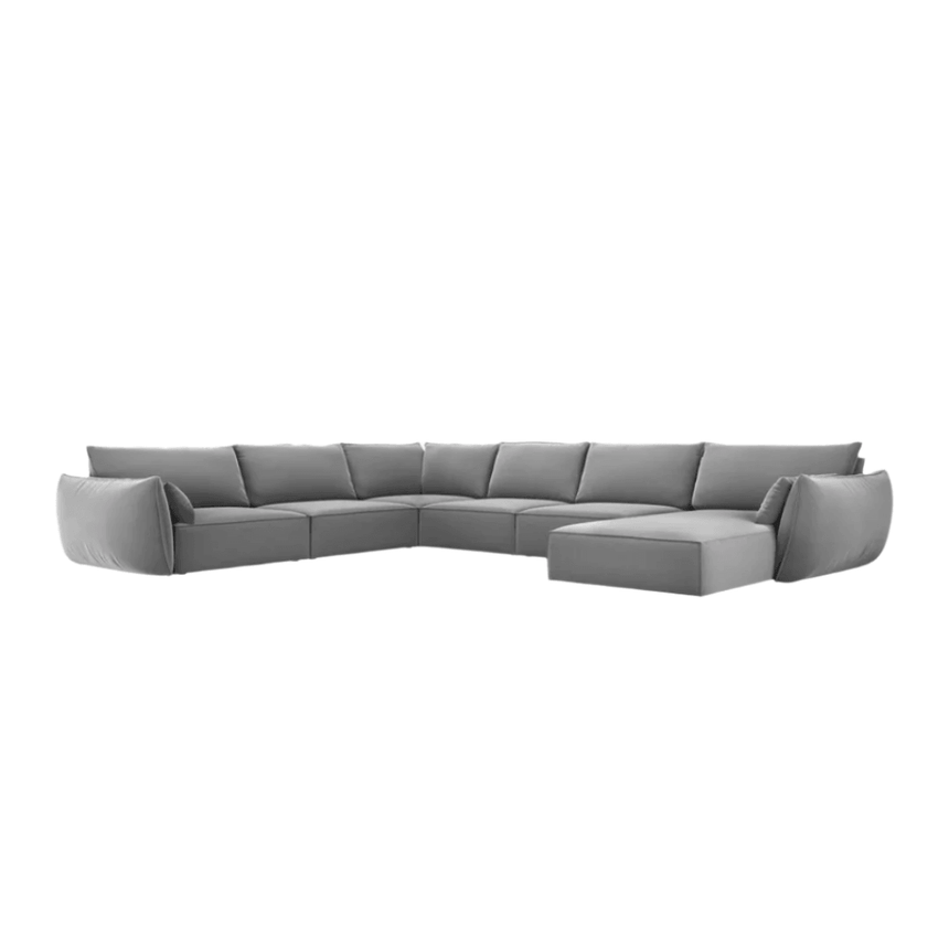 Kaelle U-shaped velvet sofa with left corner unit