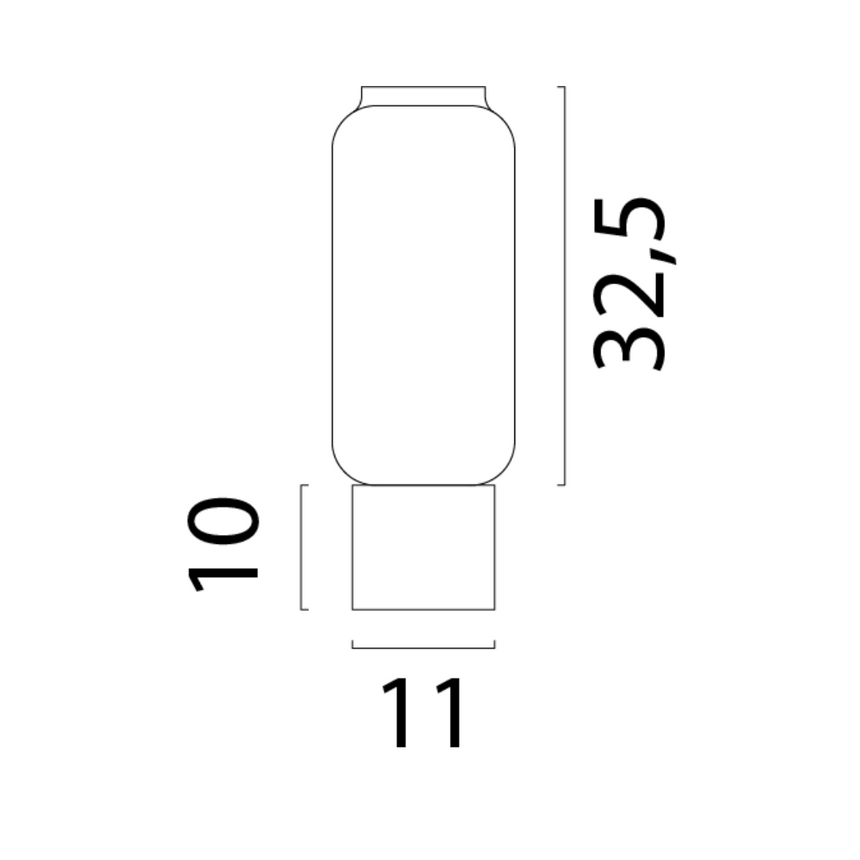 Lett üveg asztali lámpa fekete foglalattal
