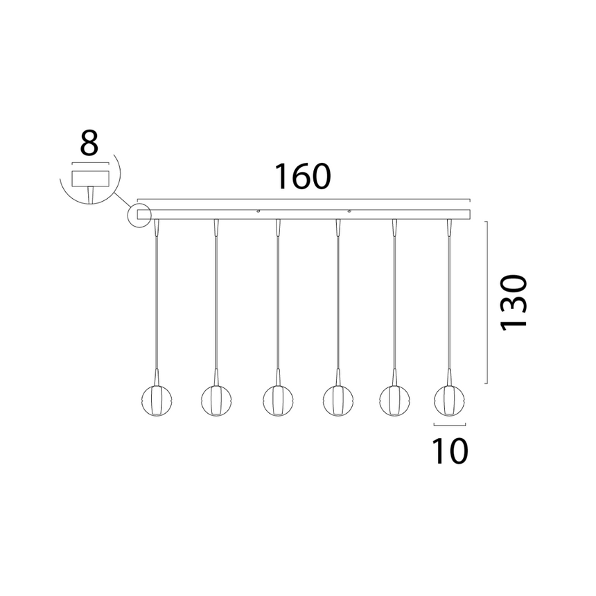 Bubbles 6 izzós üveg függőlámpa