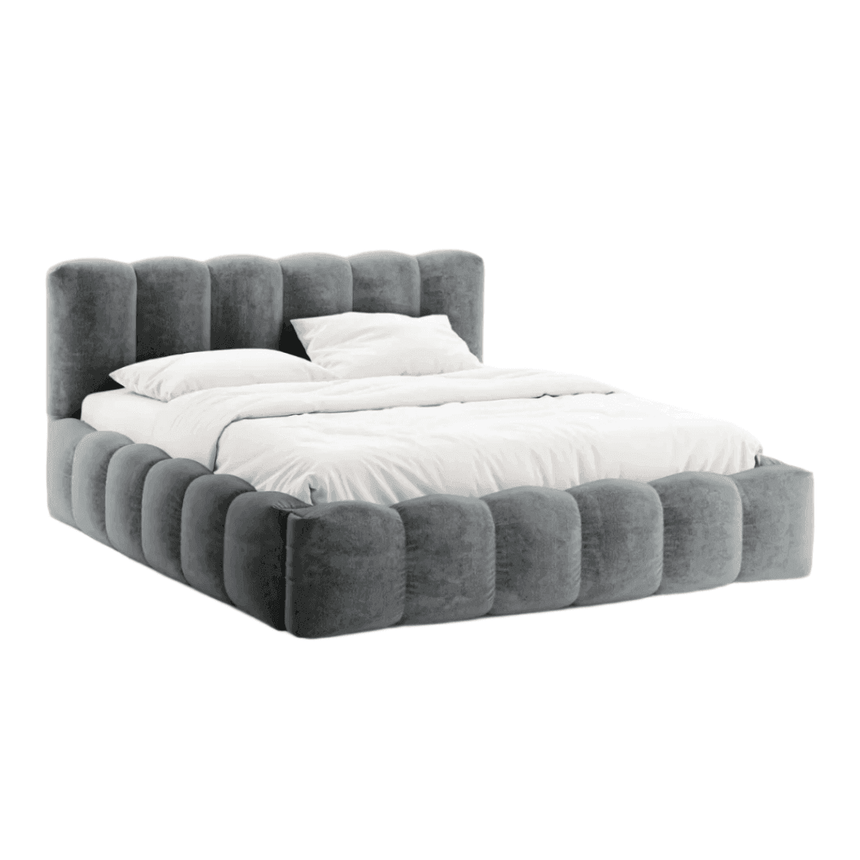 Lupine chenille bed frame 160x200