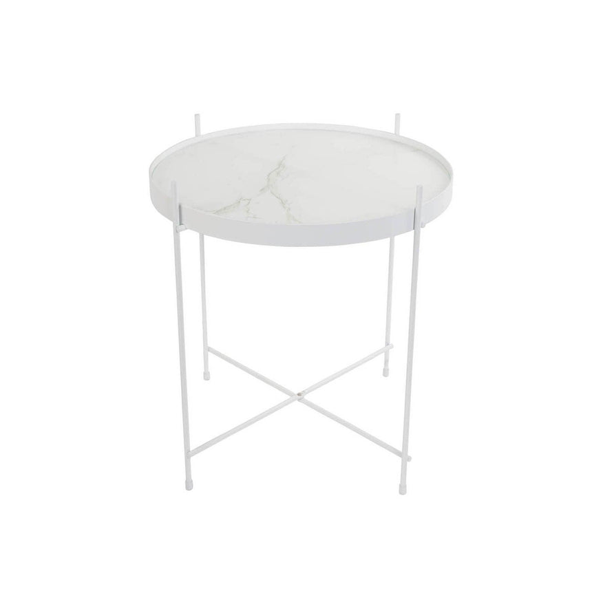 Cupid márvány printelt üveg lerakóasztal-0