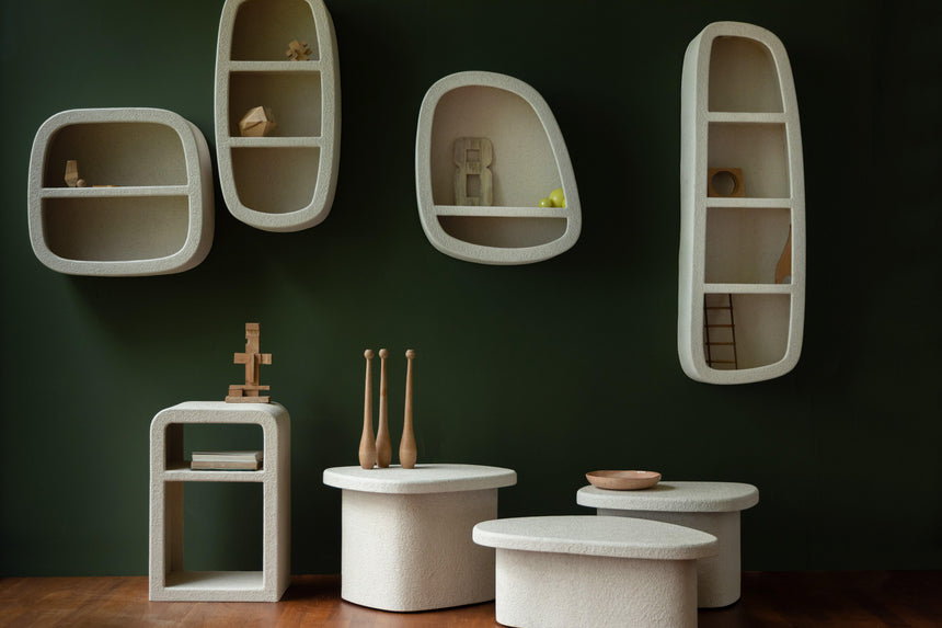 Veda wooden storage table low