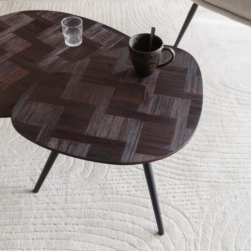 Peony wood coffee table set
