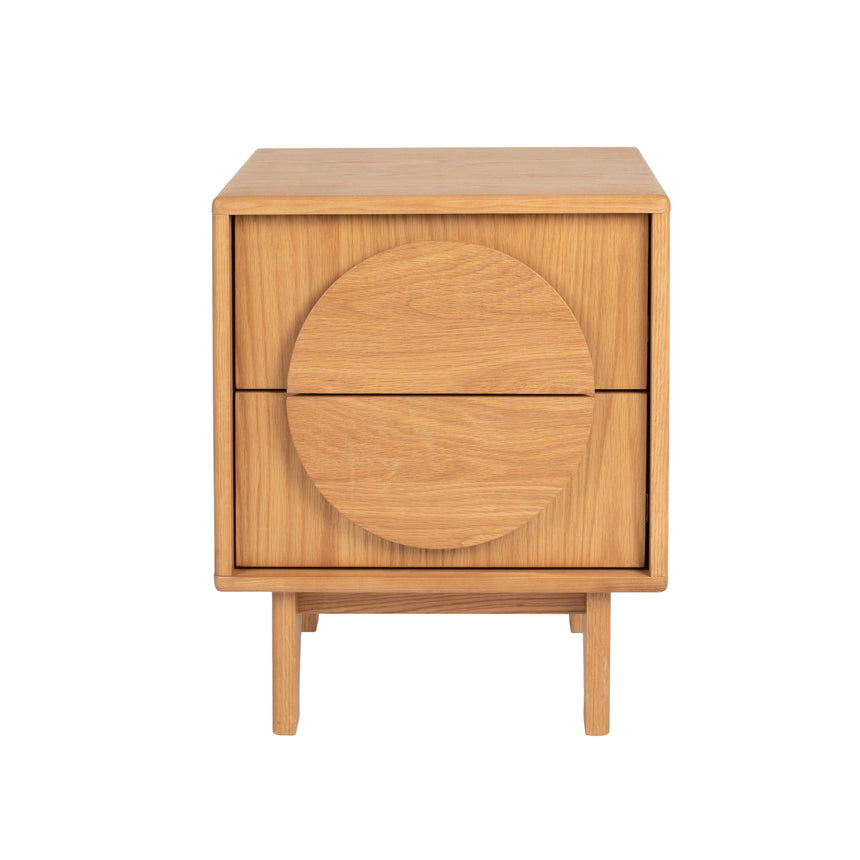 Groove wooden bedside table