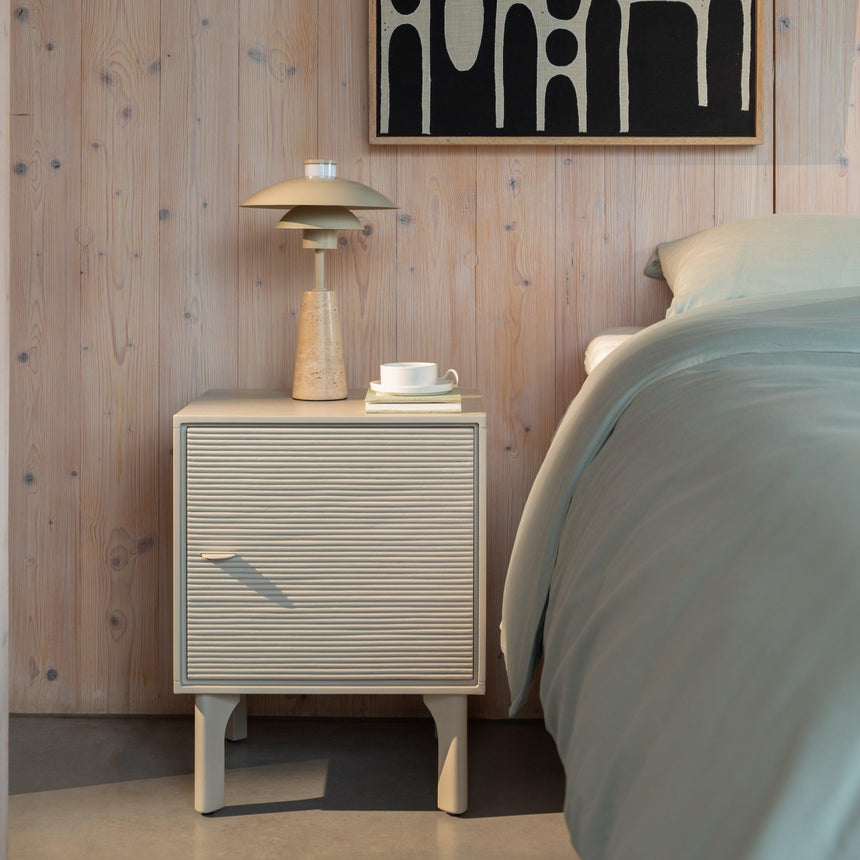 Morning wooden bedside table