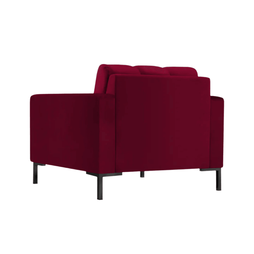 Mamaia velvet armchair with black legs