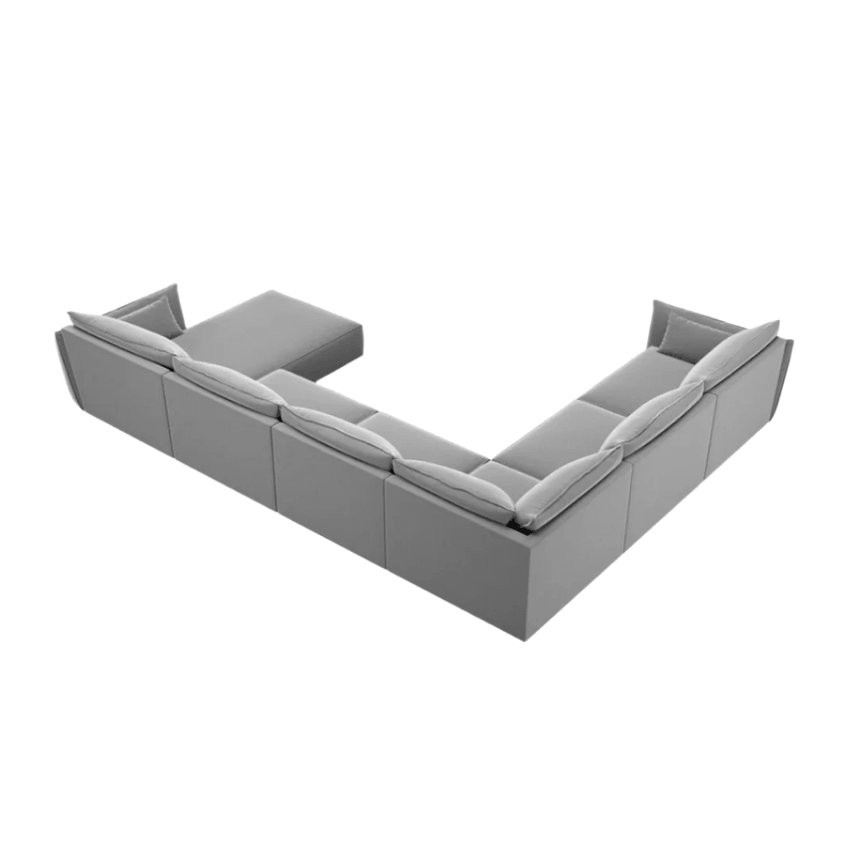 Kaelle U-shaped velvet sofa with left corner unit