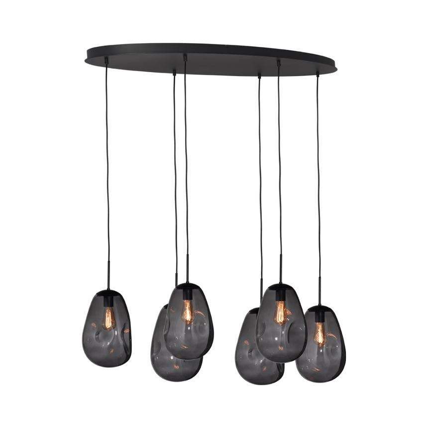 Lava 6 izzós sötétszürke üveg függőlámpa