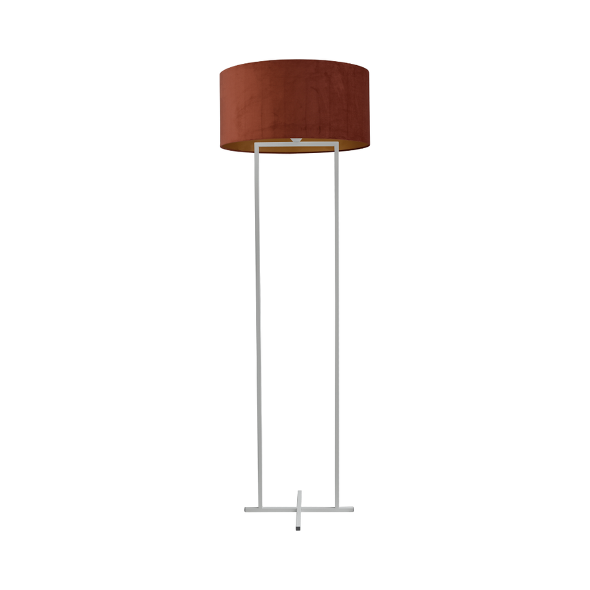 Cross fabric floor lamp with white frame