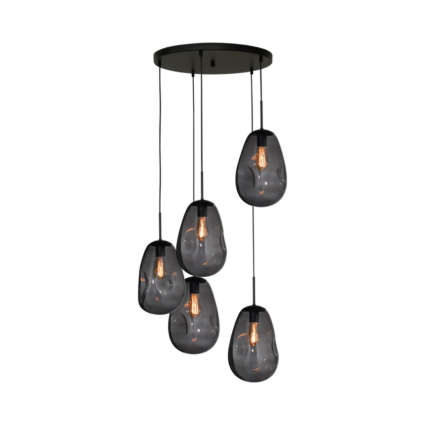 Lava 5 izzós sötétszürke üveg függőlámpa