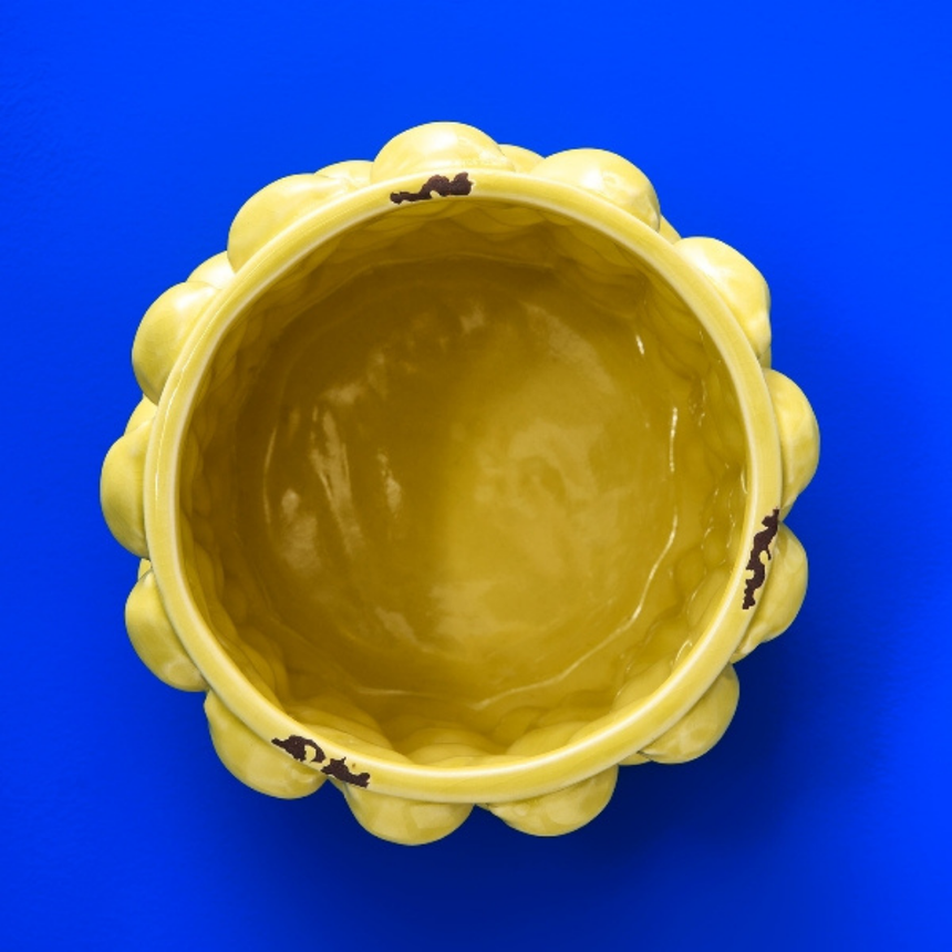 Lemon stone flower pot