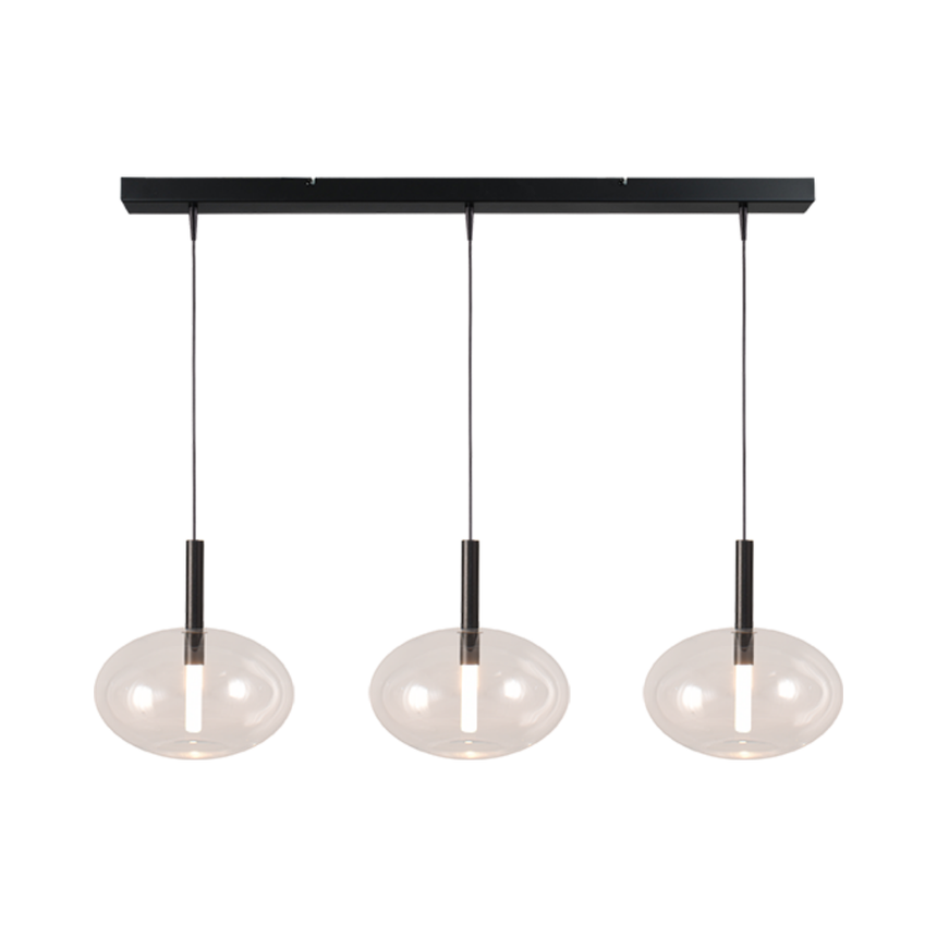 Lido átlátszó üveg függőlámpa fekete foglalattal