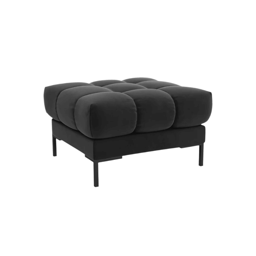 Mamaia velvet pouf with black legs