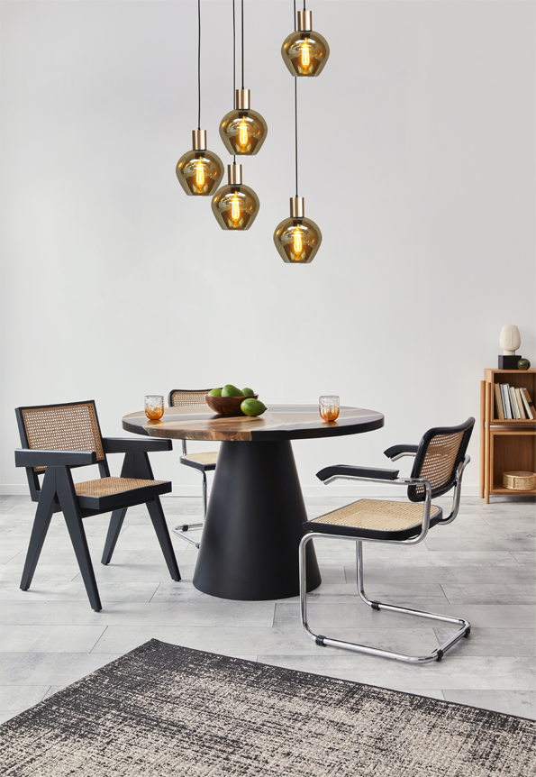 Bounty 5 izzós üveg függőlámpa arany foglalattal