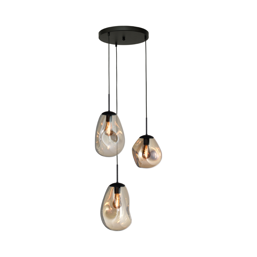 Lava 3 izzós arany üveg függőlámpa