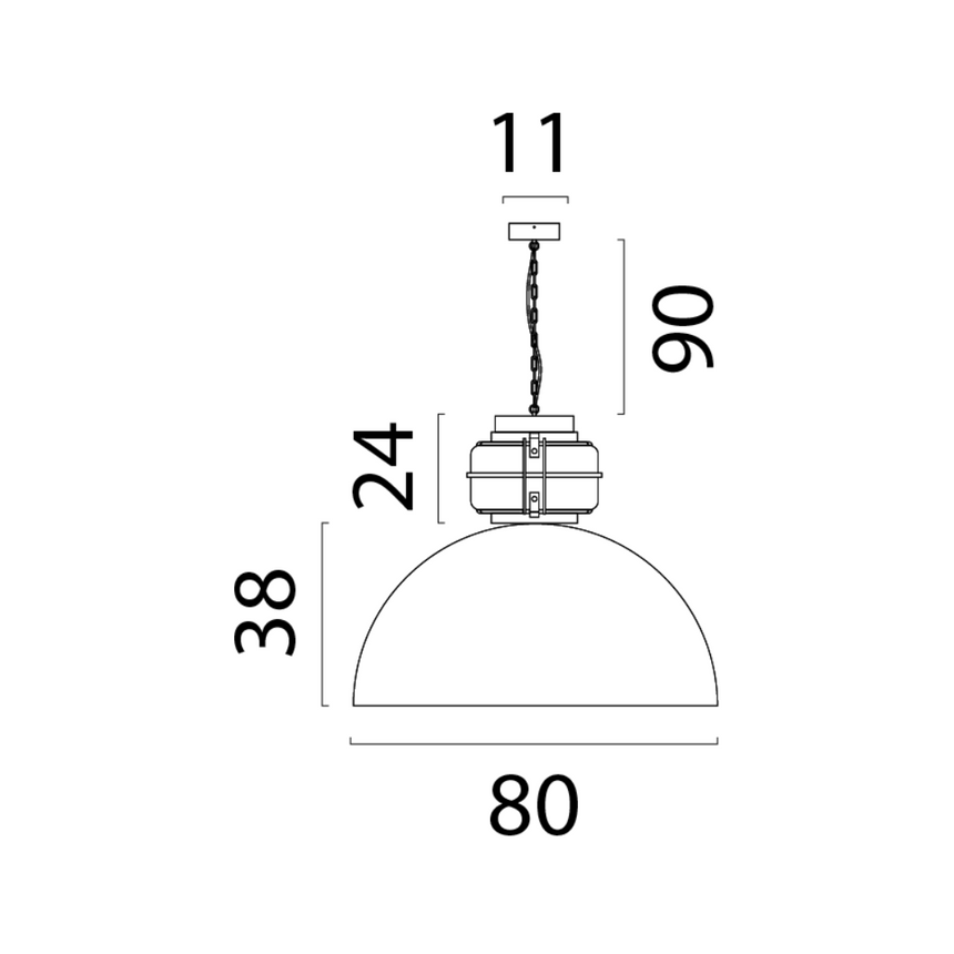 Larino 1-bulb oil-filled metal pendant lamp