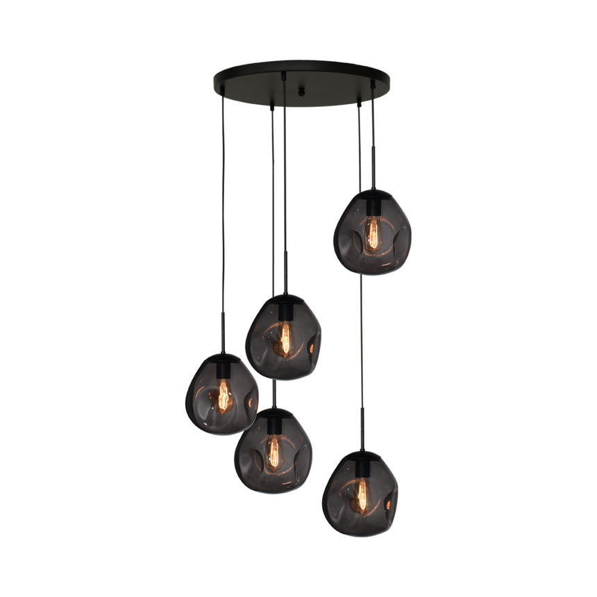 Lava 5 izzós sötétszürke üveg függőlámpa