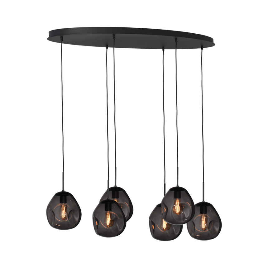 Lava 6 izzós sötétszürke üveg függőlámpa