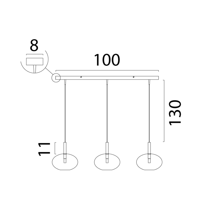 Lido világosszürke üveg függőlámpa