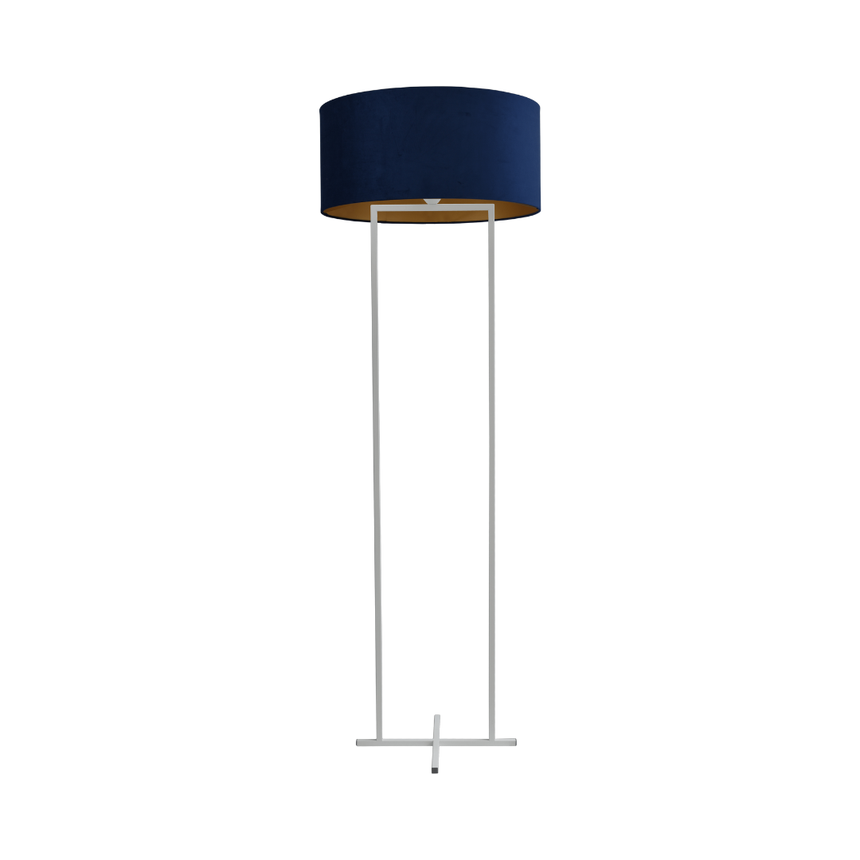 Cross fabric floor lamp with white frame