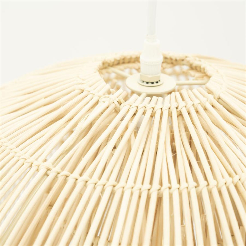 Lunar wooden pendant lamp