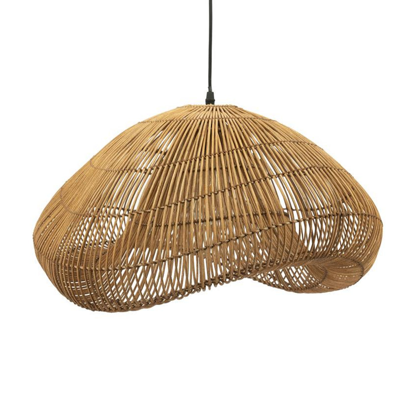 Lunar wooden pendant lamp