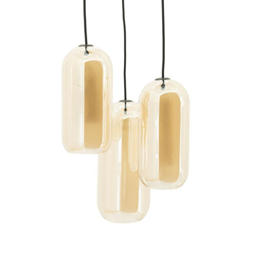 Shona 3 glass pendant lamp