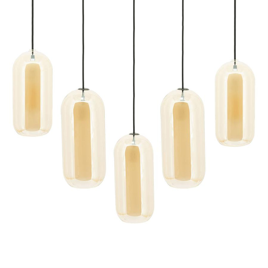 Shona 5 glass pendant lamp